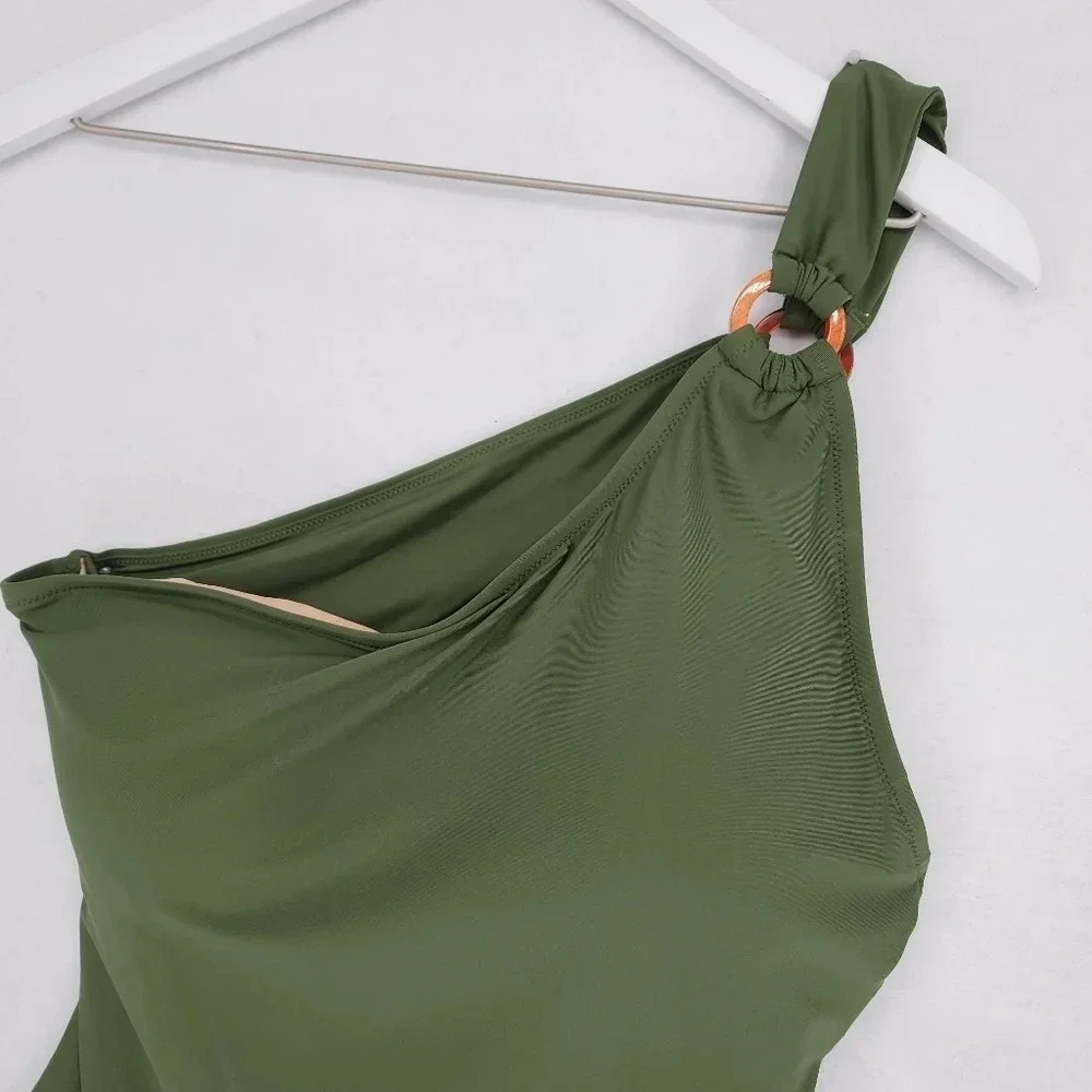 J. Crew One-shoulder Swimsuit with Tortoise Ring - Picture 4 of 12